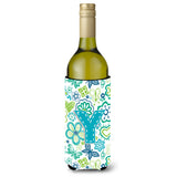 Letter Y Flowers And Butterflies Teal Blue Wine Bottle Beverage Insulator Hugger Cj2006-Yliterk