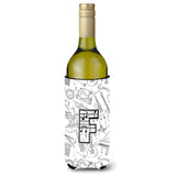 Letter F Musical Note Letters Wine Bottle Beverage Insulator Hugger Cj2007-Fliterk