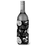 Letter Z Day Of The Dead Skulls Black Wine Bottle Beverage Insulator Hugger Cj2008-Zliterk