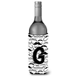 Letter G Moustache Initial Wine Bottle Beverage Insulator Hugger Cj2009-Gliterk