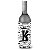 Letter K Moustache Initial Wine Bottle Beverage Insulator Hugger Cj2009-Kliterk