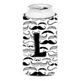 Letter L Moustache Initial Tall Boy Beverage Insulator Hugger Cj2009-Ltbc