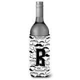 Letter R Moustache Initial Wine Bottle Beverage Insulator Hugger Cj2009-Rliterk
