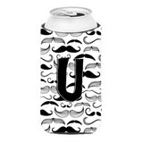 Letter U Moustache Initial Tall Boy Beverage Insulator Hugger Cj2009-Utbc