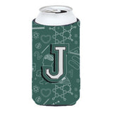 Letter J Back To School Initial Tall Boy Beverage Insulator Hugger Cj2010-Jtbc