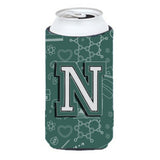 Letter N Back To School Initial Tall Boy Beverage Insulator Hugger Cj2010-Ntbc