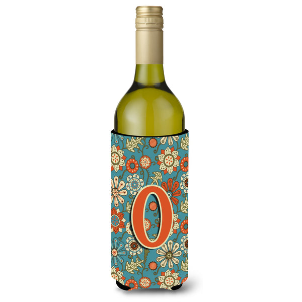 Letter O Flowers Retro Blue Wine Bottle Beverage Insulator Hugger Cj20 ...
