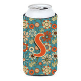Letter S Flowers Retro Blue Tall Boy Beverage Insulator Hugger Cj2012-Stbc