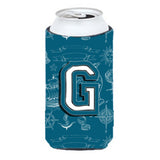 Letter G Sea Doodles Initial Alphabet Tall Boy Beverage Insulator Hugger Cj2014-Gtbc