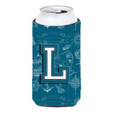 Letter L Sea Doodles Initial Alphabet Tall Boy Beverage Insulator Hugger Cj2014-Ltbc