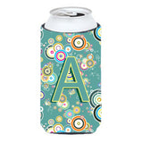 Letter A Circle Circle Teal Initial Alphabet Tall Boy Beverage Insulator Hugger Cj2015-Atbc
