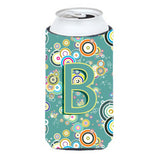 Letter B Circle Circle Teal Initial Alphabet Tall Boy Beverage Insulator Hugger Cj2015-Btbc