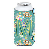 Letter M Circle Circle Teal Initial Alphabet Tall Boy Beverage Insulator Hugger Cj2015-Mtbc