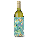 Letter S Circle Circle Teal Initial Alphabet Wine Bottle Beverage Insulator Hugger Cj2015-Sliterk