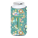 Letter T Circle Circle Teal Initial Alphabet Tall Boy Beverage Insulator Hugger Cj2015-Ttbc