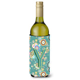 Letter Y Circle Circle Teal Initial Alphabet Wine Bottle Beverage Insulator Hugger Cj2015-Yliterk
