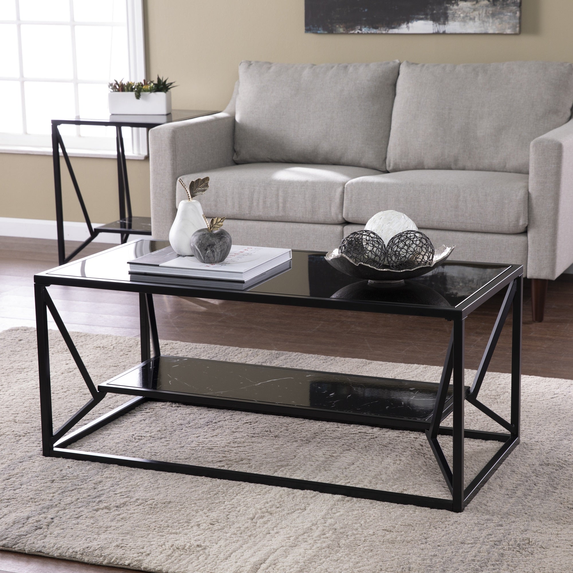 Argall Glass-Top Cocktail Table W/ Storage
