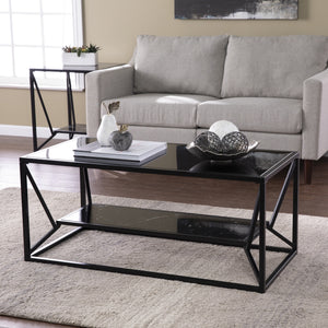 Argall Glass-Top Cocktail Table W/ Storage