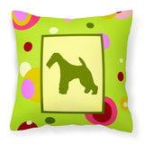 Caroline'S Treasures Ck1067Pw1414 Fox Terrier Decorative Canvas Fabric Pillow, Large, Multicolor