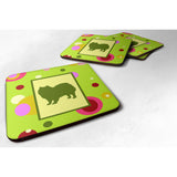 Caroline'S Treasures Ck1107Fc American Eskimo Foam Coasters (Set Of 4), 3.5 H X 3.5 W, Multicolor