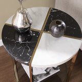 Cortinada Round Faux Marble End Table