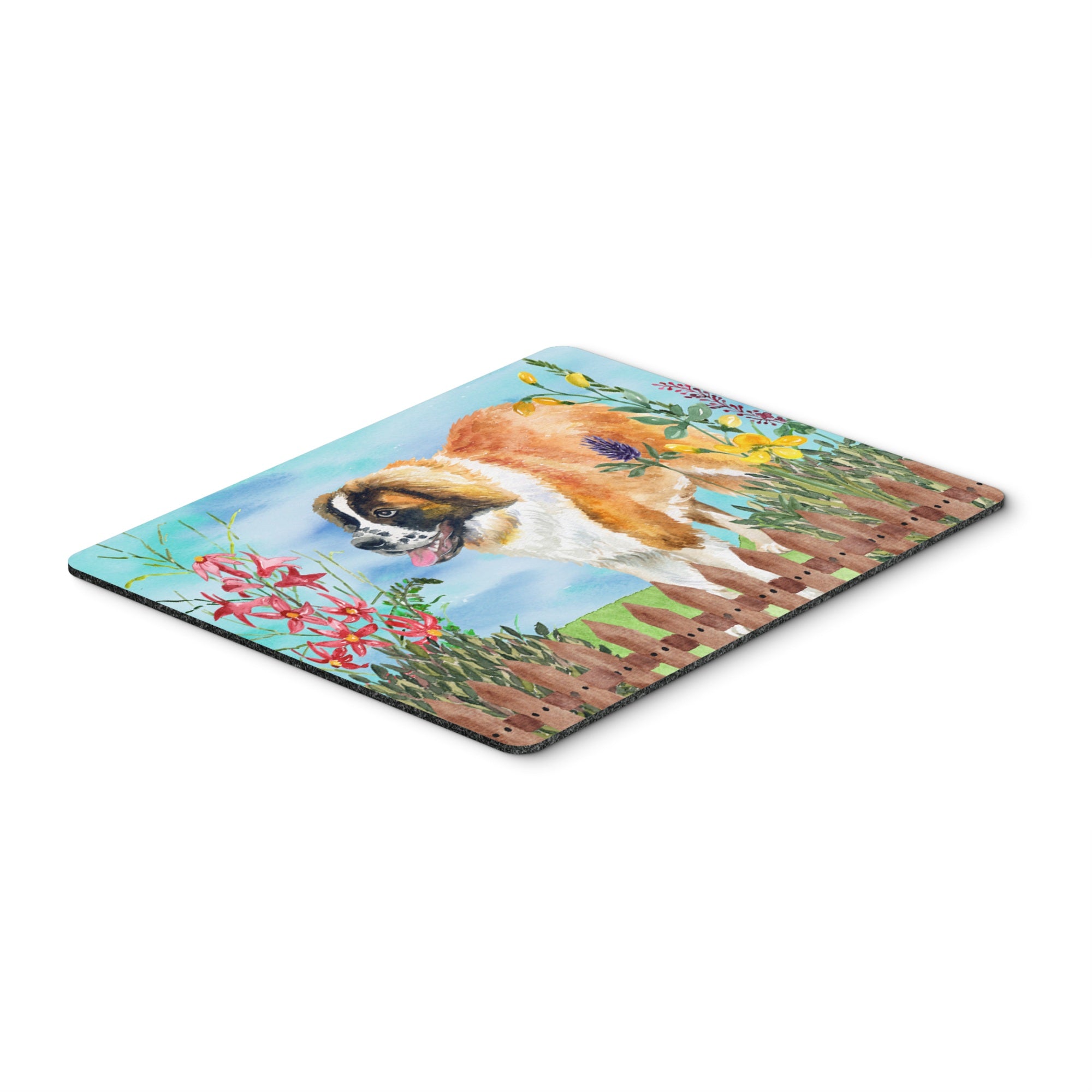 Caroline'S Treasures Saint Bernard Spring Mouse Pad, Hot Pad Or Trivet, 7.75 X 9.25, Multicolor (Ck1241Mp)