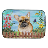 Caroline'S Treasures French Bulldog Spring Dish Drying Mat, 14 X 21