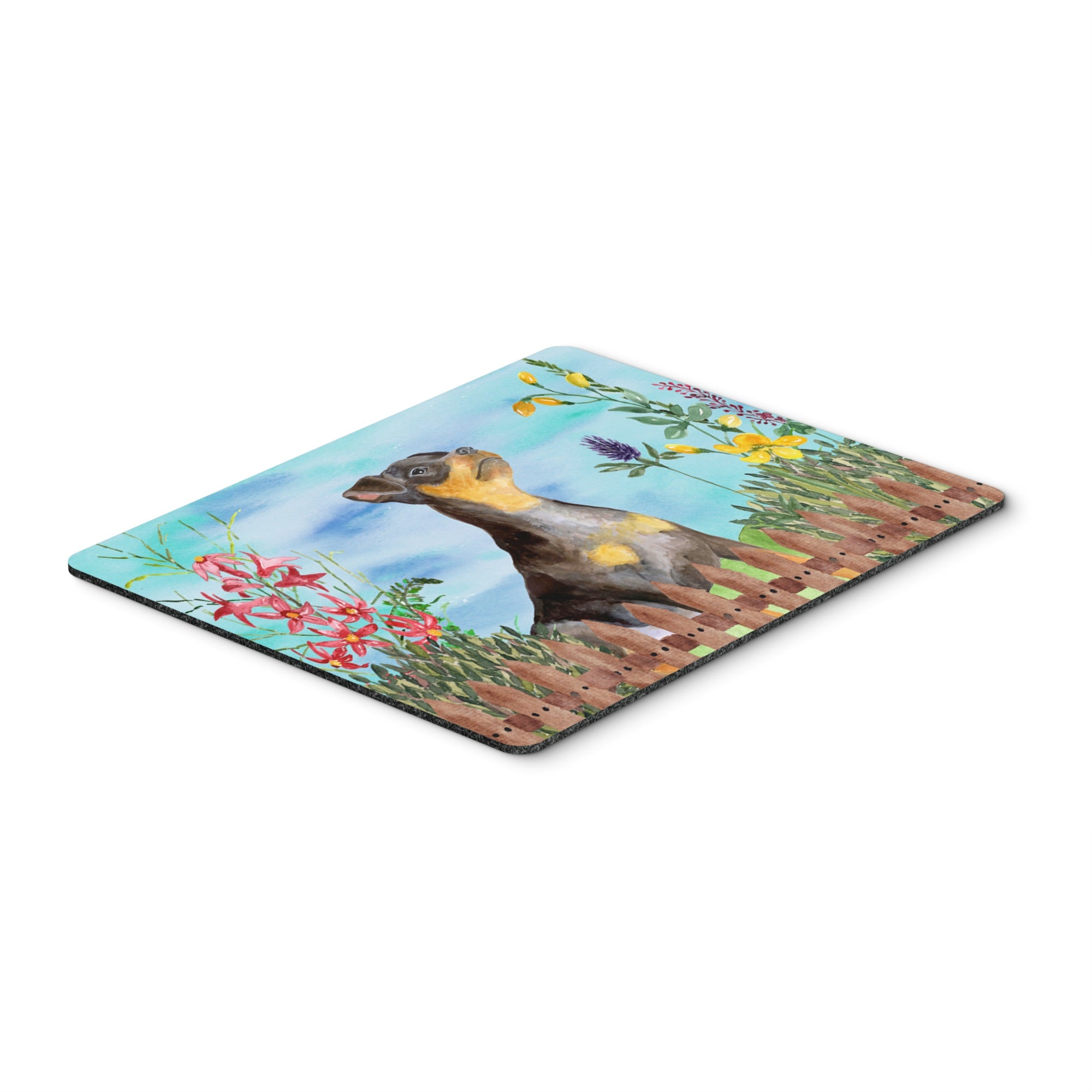 Caroline'S Treasures Miniature Pinscher #2 Spring Mouse Pad, Hot Pad Or Trivet, 7.75 X 9.25, Multicolor (Ck1286Mp)