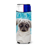 Caroline'S Treasures Pug Winter Decorative Can Hugger, Slim, Multicolor