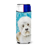 Caroline'S Treasures Dandie Dinmont Winter Decorative Can Hugger, Slim, Multicolor
