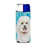 Caroline'S Treasures Bichon Frise Winter Decorative Can Hugger, Slim, Multicolor