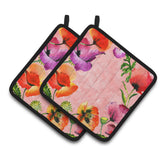 Caroline'S Treasures Ck1701Pthd Poppy Flowers Pair Of Pot Holders Potholders, Multicolor