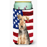 Caroline'S Treasures Ck1710Tbc Patriotic Usa Welsh Terrier Tall Boy Hugger Cold-Beverage-Koozies, Multicolor