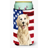 Caroline'S Treasures Ck1730Tbc Patriotic Usa Golden Retriever Tall Boy Hugger Cold-Beverage-Koozies, Multicolor