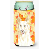 Caroline'S Treasures Ck1819Tbc Fall Leaves White Collie Tall Boy Hugger Cold-Beverage-Koozies, Multicolor