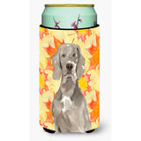 Caroline'S Treasures Ck1822Tbc Fall Leaves Weimaraner Tall Boy Hugger Cold-Beverage-Koozies, Multicolor