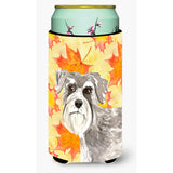 Caroline'S Treasures Ck1829Tbc Fall Leaves Schnauzer #1 Tall Boy Hugger Cold-Beverage-Koozies, Multicolor