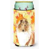 Caroline'S Treasures Ck1830Tbc Fall Leaves Rough Collie Tall Boy Hugger Cold-Beverage-Koozies, Multicolor