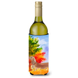 Caroline'S Treasures Ck1932Literk Fall Red Dachshund Wine Bottle Hugger Cold-Beverage-Koozies, 750 Ml, Multicolor
