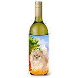 Caroline'S Treasures Ck1935Literk Fall Pomeranian Wine Bottle Hugger Cold-Beverage-Koozies, 750 Ml, Multicolor