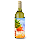 Caroline'S Treasures Ck1938Literk Fall Yellow Labrador Retriever Wine Bottle Hugger Cold-Beverage-Koozies, 750 Ml, Multicolor,