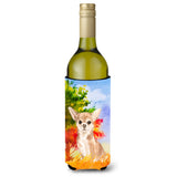 Caroline'S Treasures Ck1948Literk Fall Chihuahua Wine Bottle Hugger Cold-Beverage-Koozies, 750 Ml, Multicolor