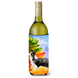 Caroline'S Treasures Ck1955Literk Fall Border Collie Wine Bottle Hugger Cold-Beverage-Koozies, 750 Ml, Multicolor