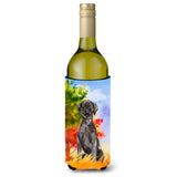 Caroline'S Treasures Ck1957Literk Fall Black Labrador Retriever Wine Bottle Hugger Cold-Beverage-Koozies, 750 Ml, Multicolor