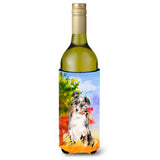 Caroline'S Treasures Ck1960Literk Fall Australian Shepherd Wine Bottle Hugger Cold-Beverage-Koozies, 750 Ml, Multicolor