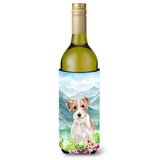 Caroline'S Treasures Mountain Flowers Jack Russell Terrier Wine Bottle Hugger Cold-Beverage-Koozies, 750 Ml, Multicolor