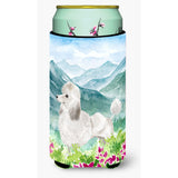 Caroline'S Treasures Ck1964Tbc Mountian Flowers White Poodle Tall Boy Hugger Cold-Beverage-Koozies, Multicolor