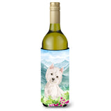 Caroline'S Treasures Ck1965Literk Mountian Flowers Westie Wine Bottle Hugger Cold-Beverage-Koozies, 750 Ml, Multicolor