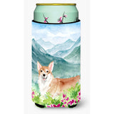 Caroline'S Treasures Ck1981Tbc Mountian Flowers Corgi Tall Boy Hugger Cold-Beverage-Koozies, Multicolor