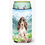 Caroline'S Treasures Ck1987Tbc Flowers Chocolate Parti Cocker Spaniel Tall Boy Hugger Cold-Beverage-Koozies, Multicolor